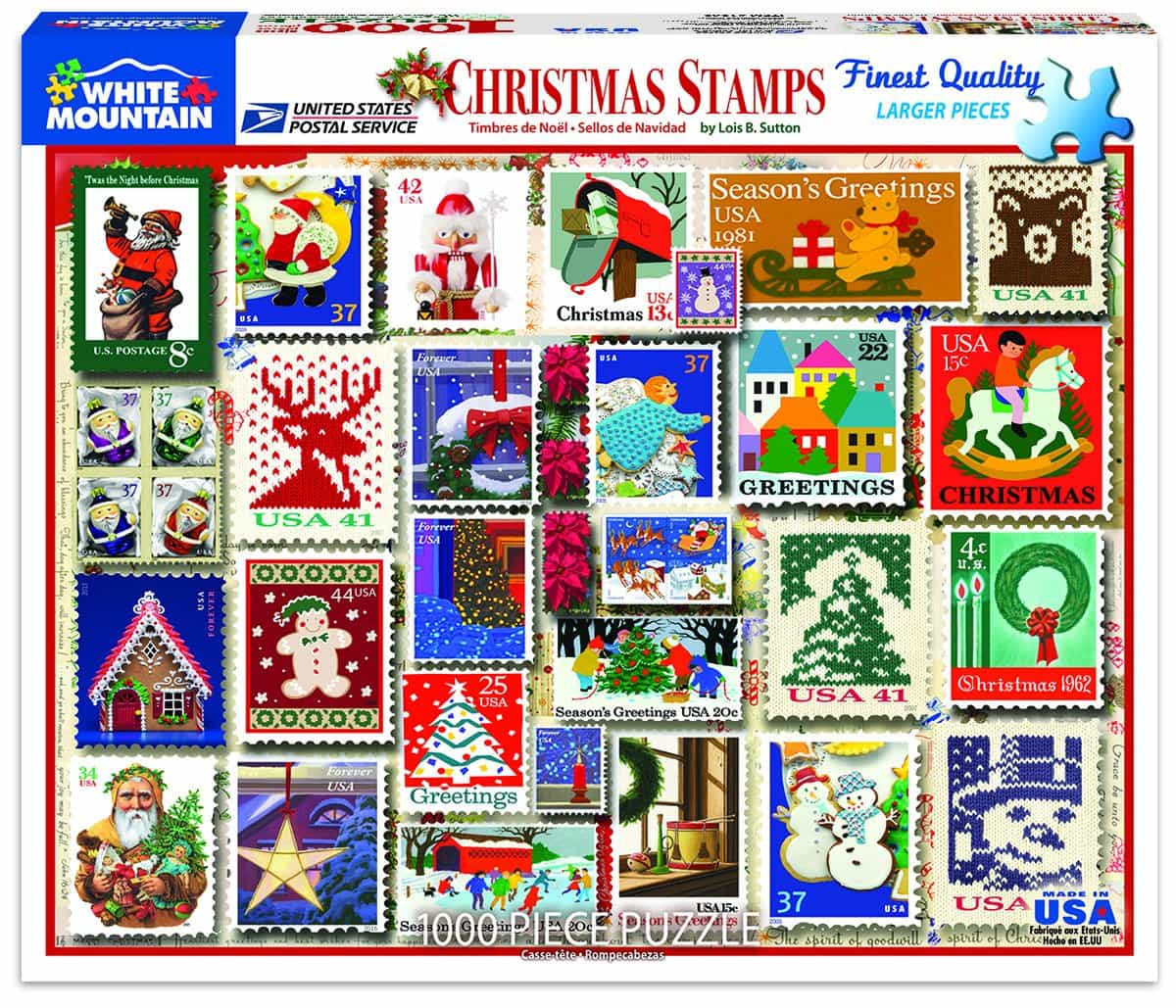 1000 Piece Christmas Stamps Puzzle