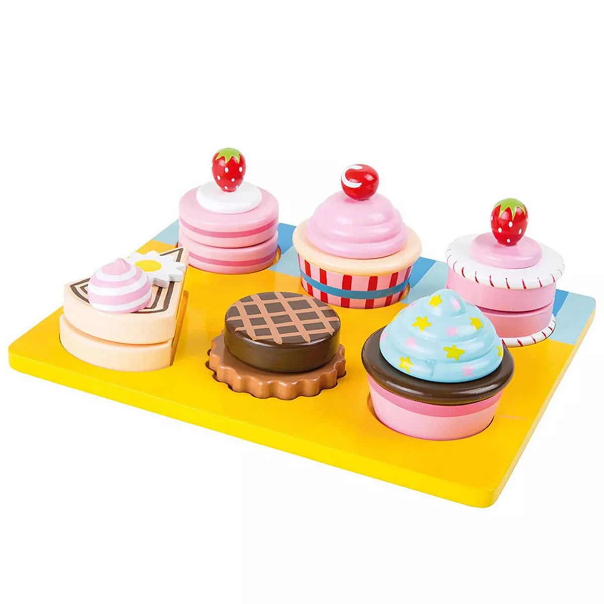 Wooden Cupcakes And Cake Cutting Set