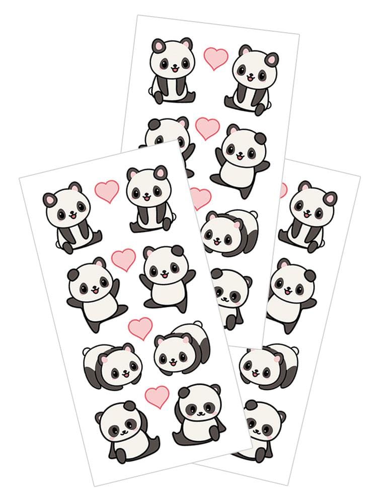 Pandas &amp; Hearts Stickers
