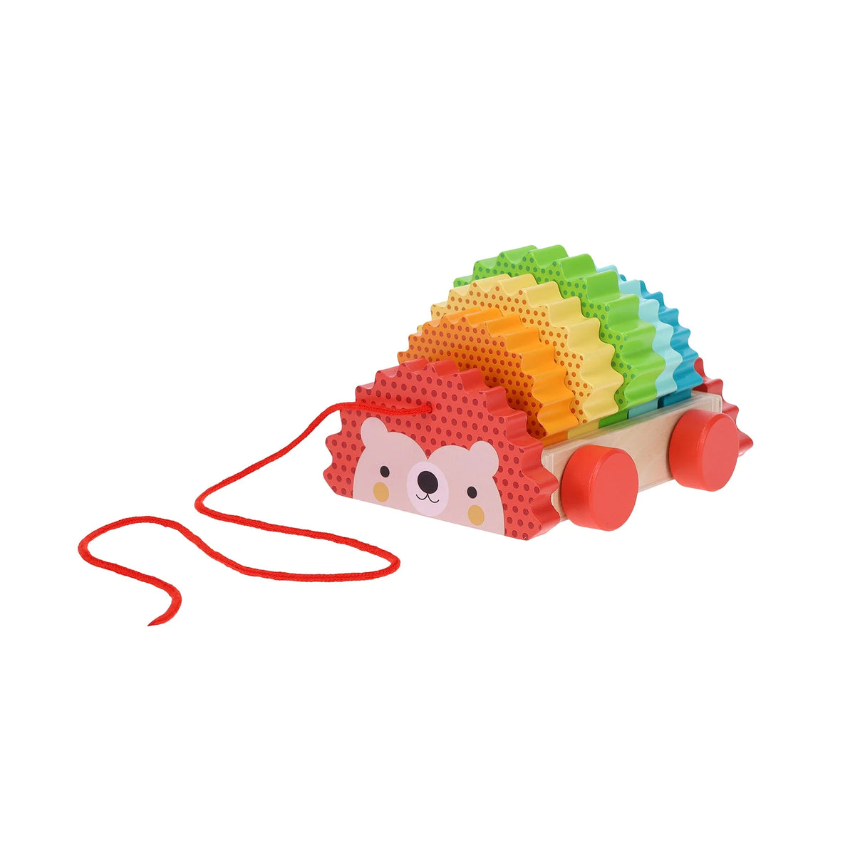 Rainbow Hedgehog: Wooden Pull Toy