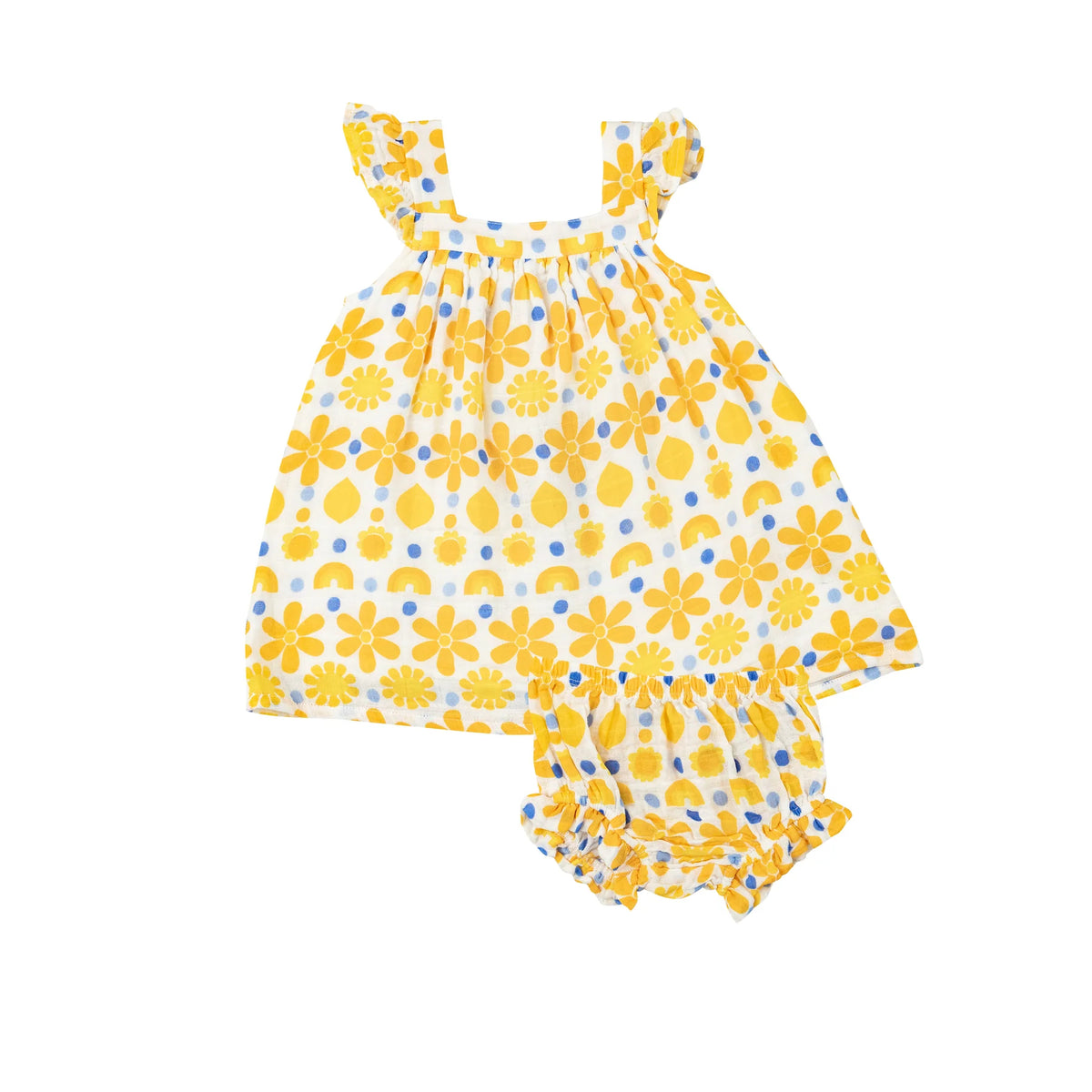 Sunny Lemon Geo Sundress &amp; Diaper Cover