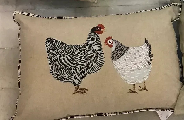 Two Chickens Pillow 16x24
