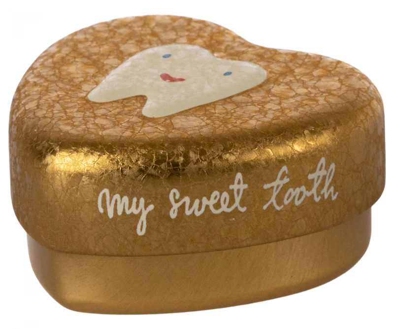Gold Tooth Fairy Heart Box