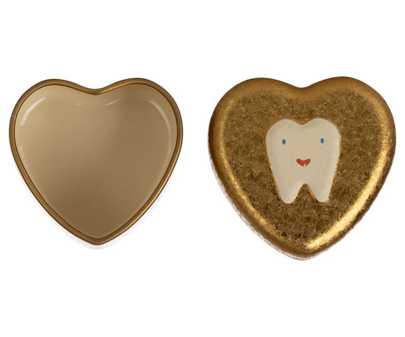 Gold Tooth Fairy Heart Box