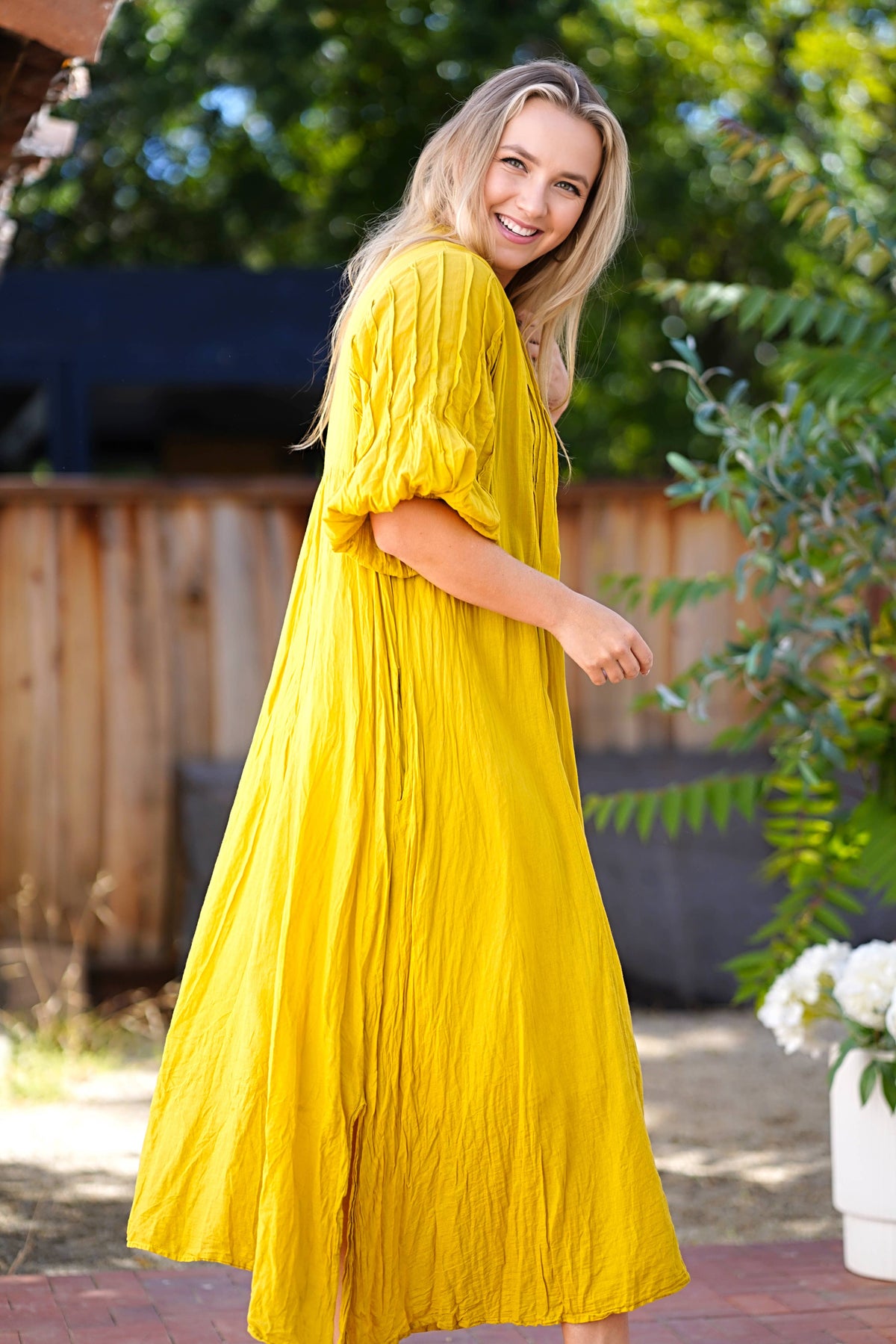 Zing Dress: Mustard