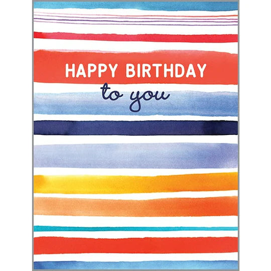 Gift Enclosure Happy Birthday Rainbow Stripe