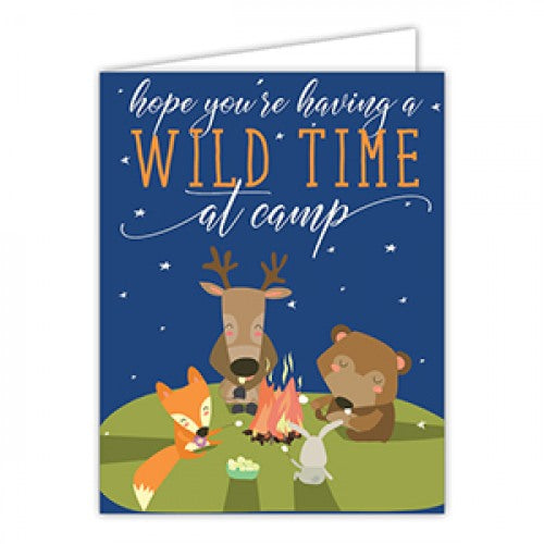 Greeting Card-Hope Your Having A Wild Time At Camp Feathers