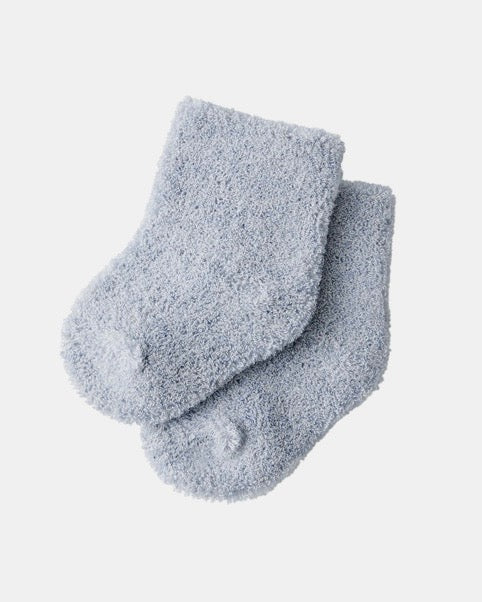Baby Pile Socks - Blue Fog linen
