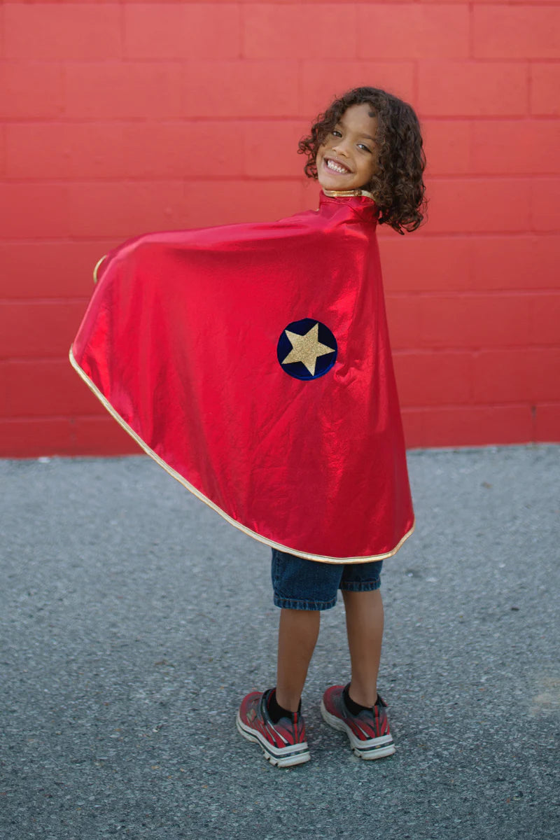 Reversible Red/Gold Wonder Cape Size 5-6