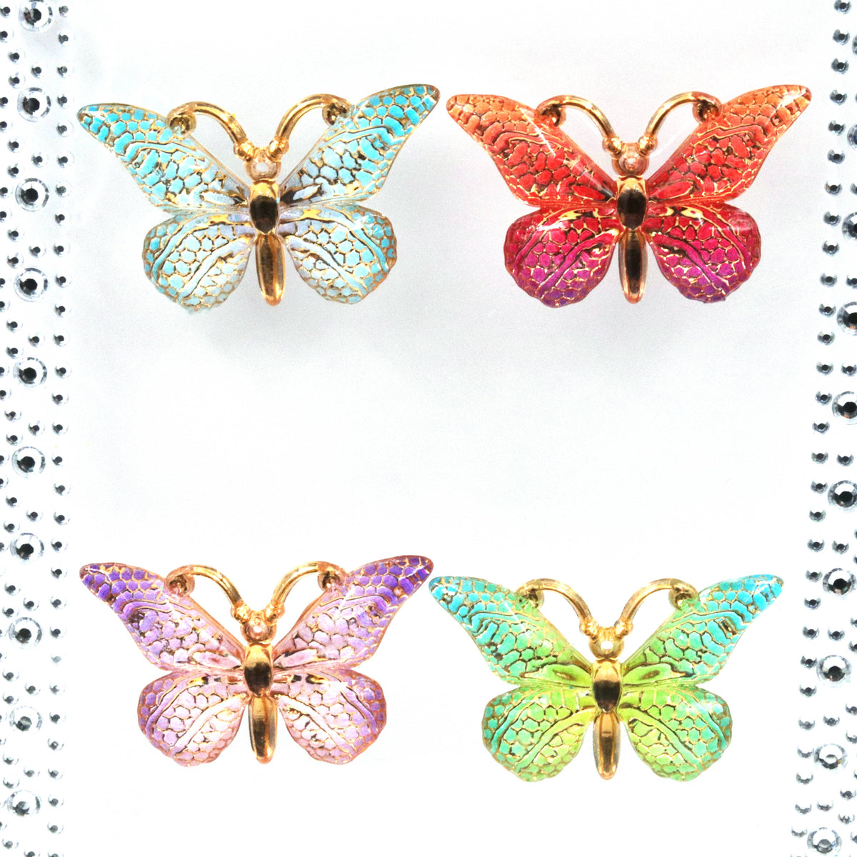 Stone Stickers - Butterfly, 6-ct