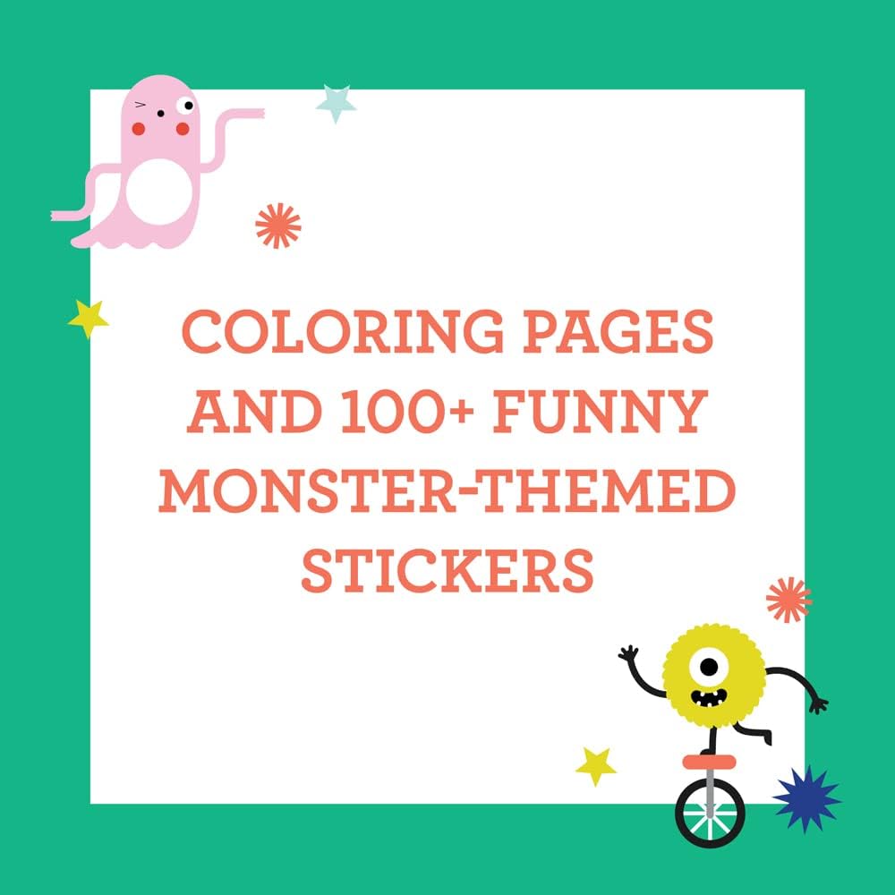 Monsters Coloring Book + Stickers