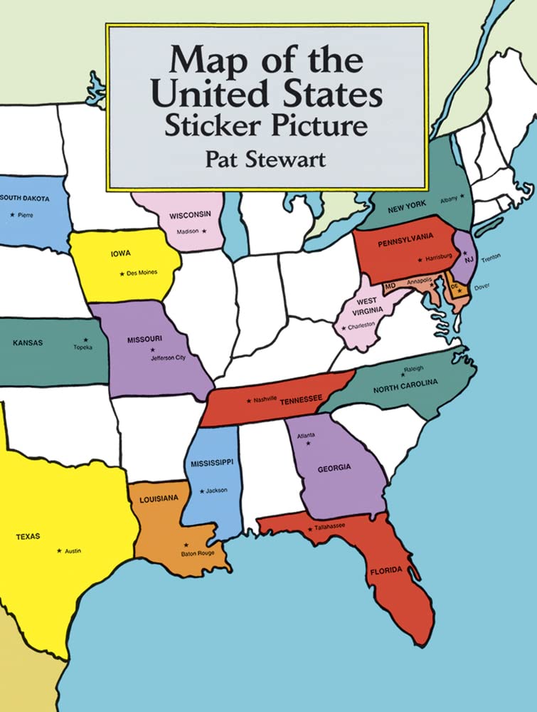 Map Of The United States Sticker Book