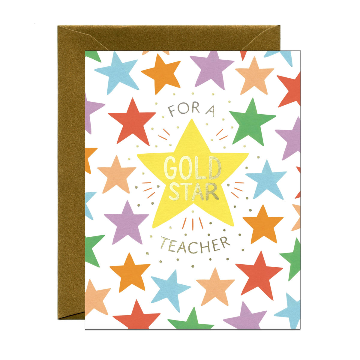 Gold Star Teacher Appreciation Card *Foil Stamped*