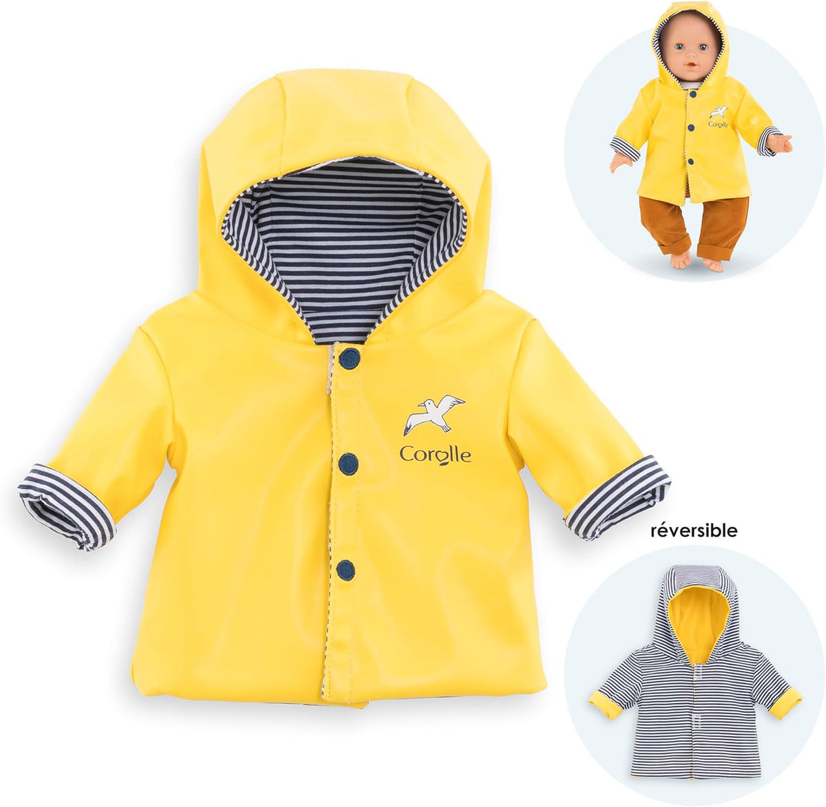 14” Doll Clothes - Reversible Raincoat