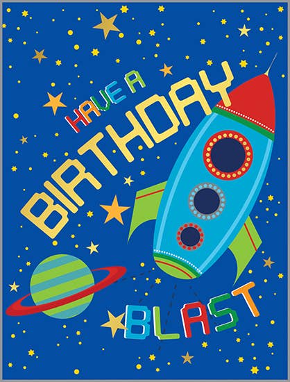 Birthday Greeting Card - Birthday Blast Off