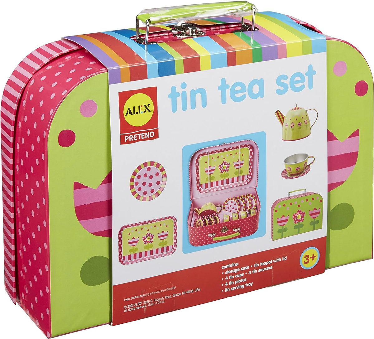 Tin Tea Set in Suitcase