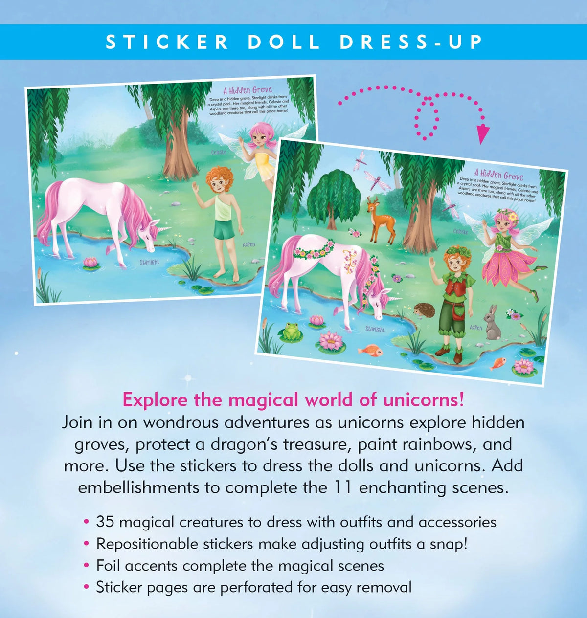 Sticker Doll Dress-Up: Unicorns