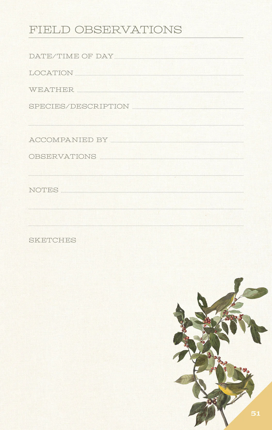 John James Audubon Birder&#39;s Journal