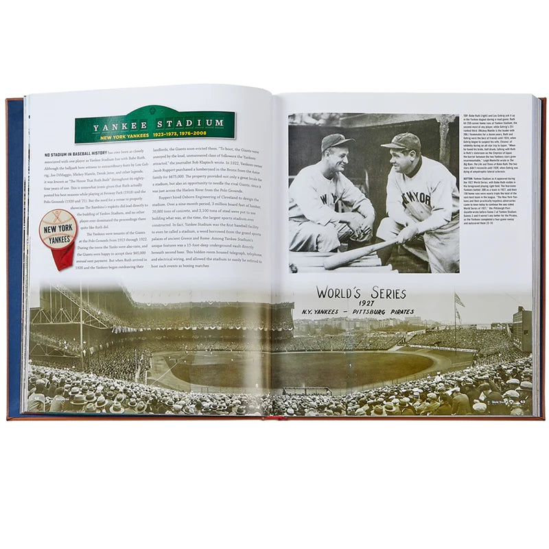 Ballparks Past &amp; Present Leather Bound Book