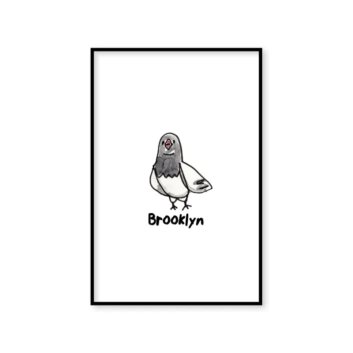 Framed Ben Lenovitz Pigeons of New York Prints