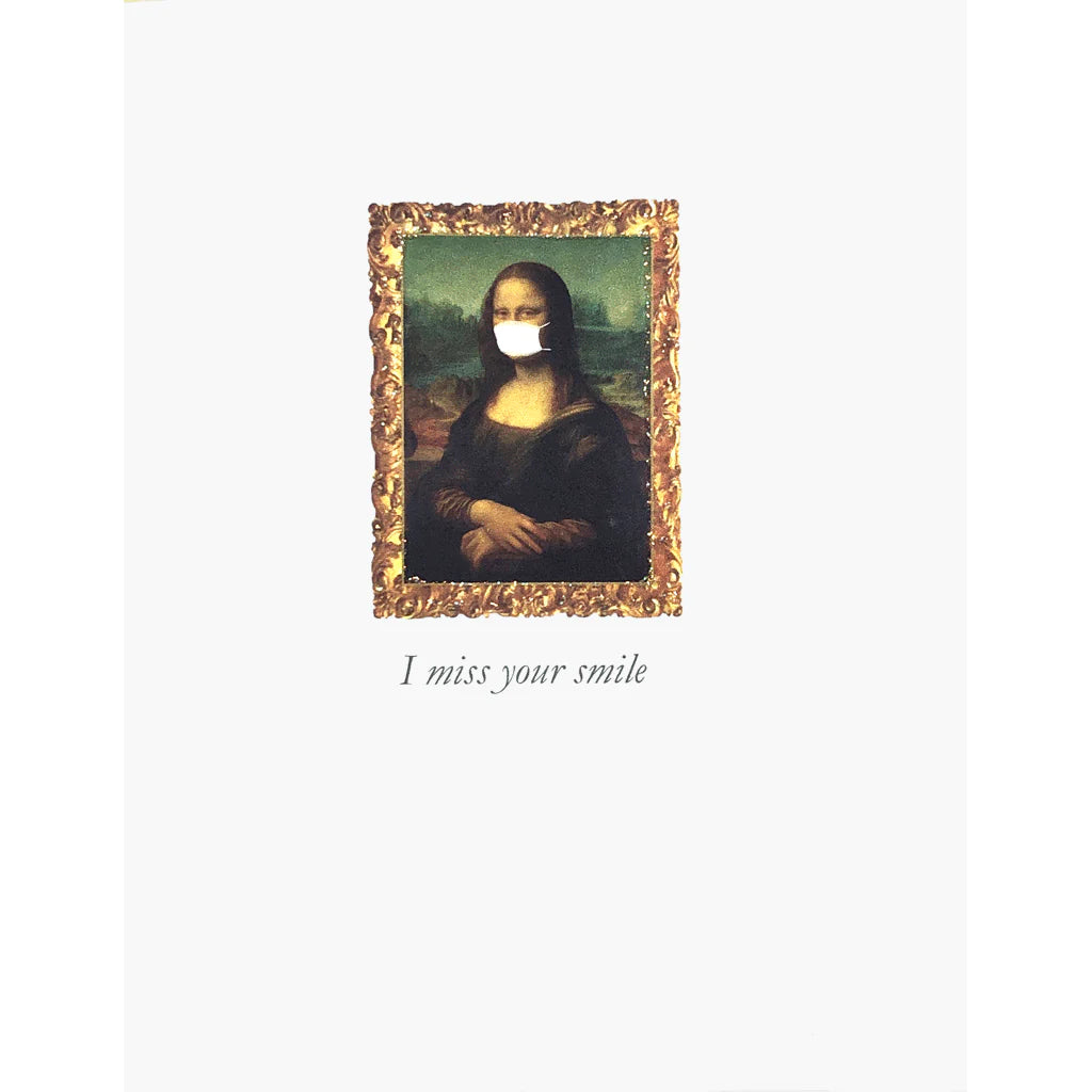 Mona Lisa Mask Christmas Card