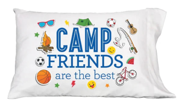 CAMP PILLOWCASE CAMP FRIENDS ARE THE BEST BLUE