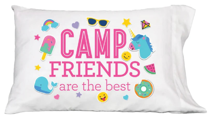 CAMP PILLOWCASE CAMP FRIENDS ARE THE BEST PINK