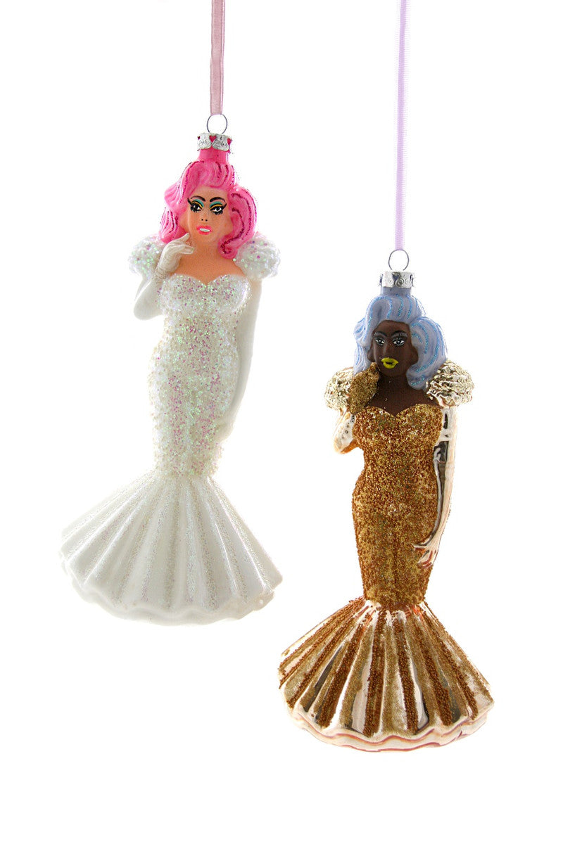 Drag Queen Glass Ornament Asst