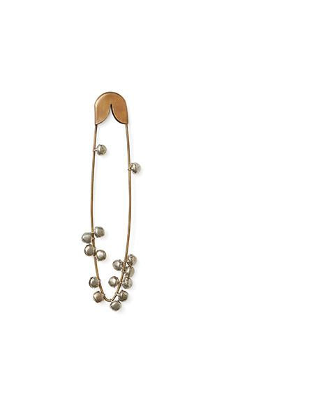 Brass Safety Pin with Bells
