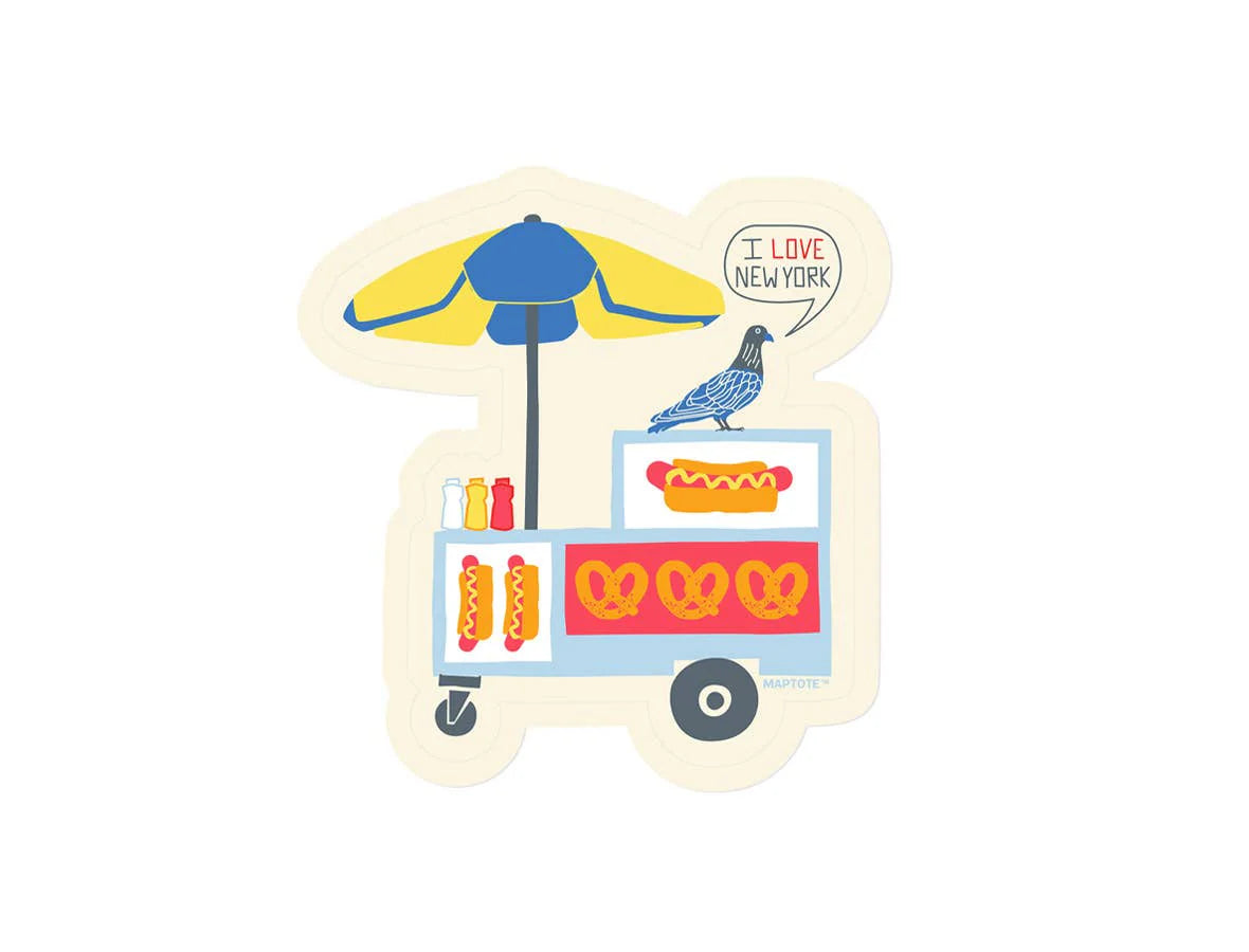 New York City Food Cart &amp; Pigeon Sticker