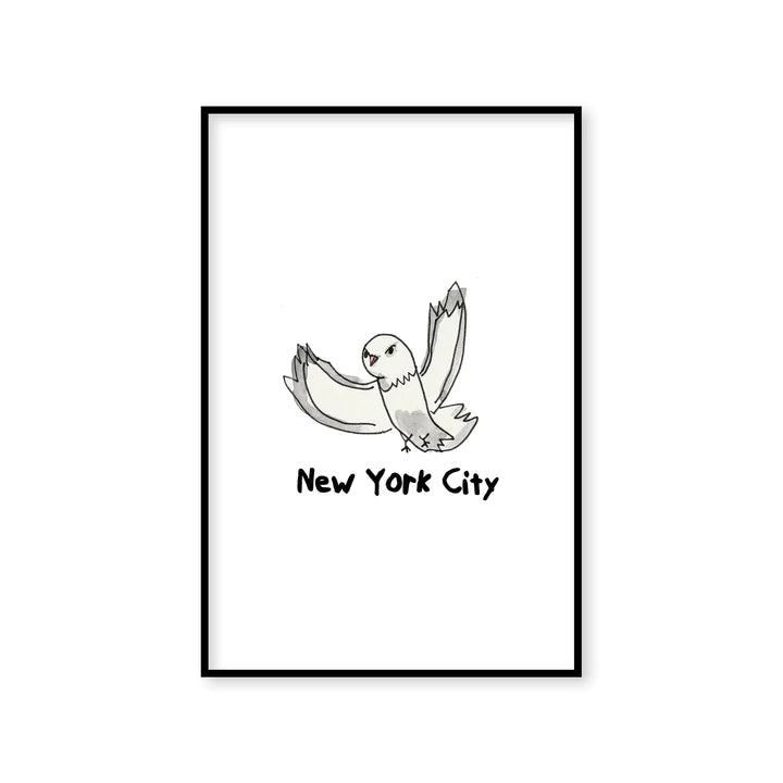 Framed Ben Lenovitz Pigeons of New York