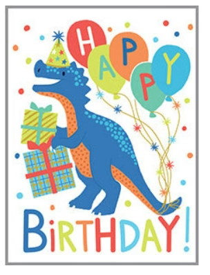 Gift Enclosure Happy Birthday Dino