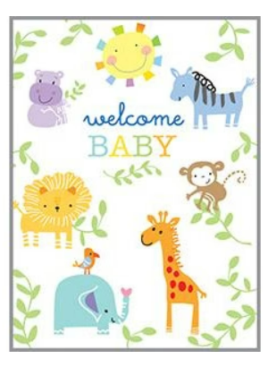 Gift Enclosure Welcome Baby Jungle