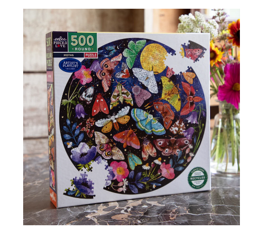 Moths 500 pc Round Puzzle