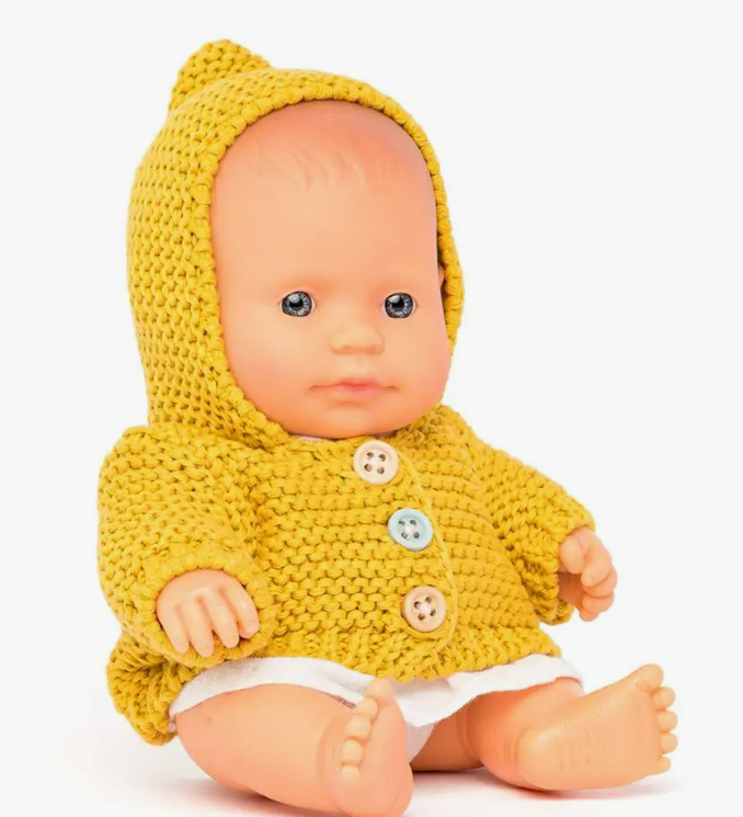 Set of 6 1/4” Dressed Baby Dolls - Yellow Top