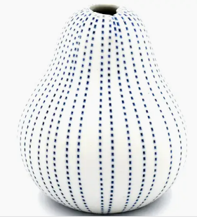 Gugu Pear Vase - White &amp; Blue