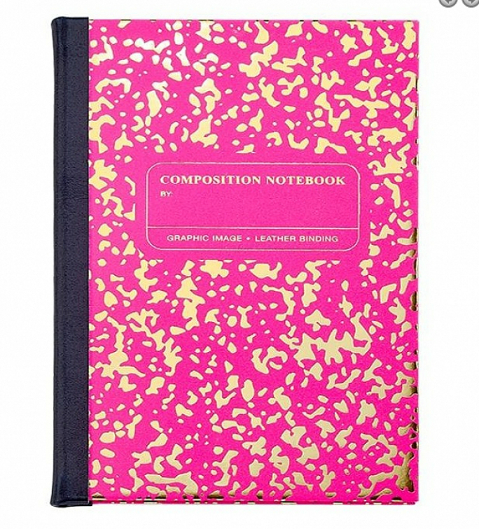 Pink Composition Leather Bound Book