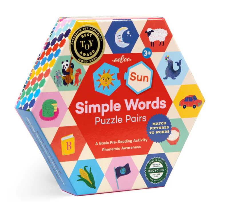 Simple Words Hexagon Puzzle Pairs