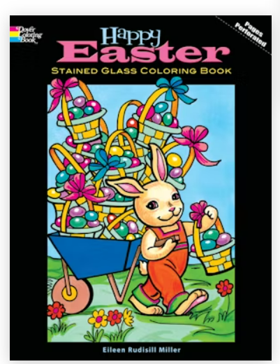 Happy Easter Stained Glass Coloring Book