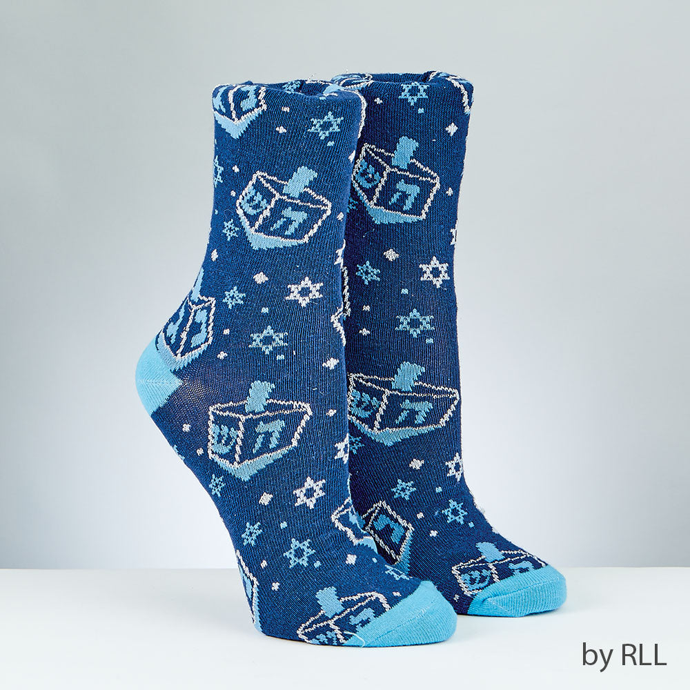 Adult Chanukkah Socks - Dreidels