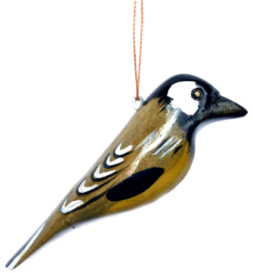Wooden Bird Ornament: Black-Capped Chickadee