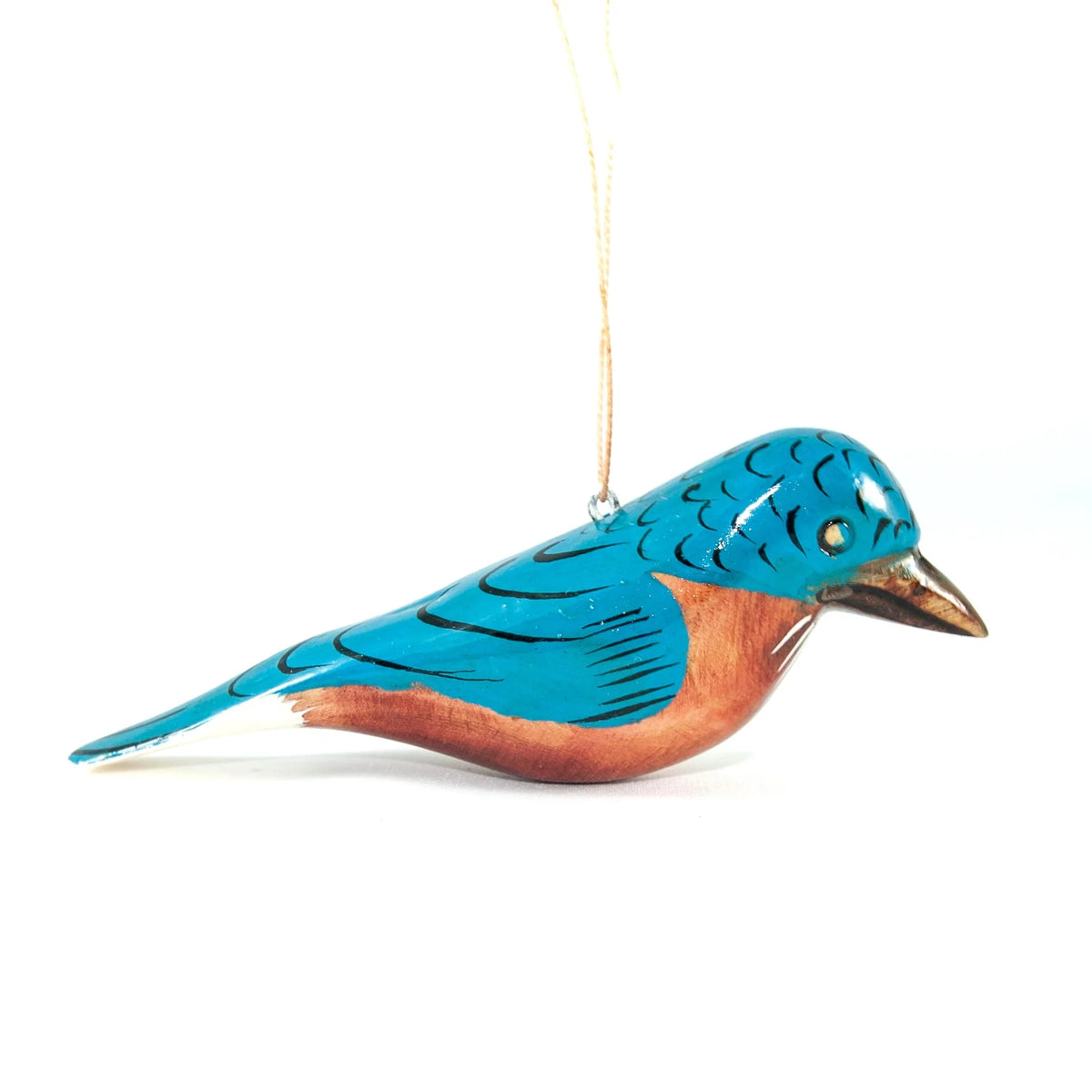 Wooden Bird Ornament: Blue Bird