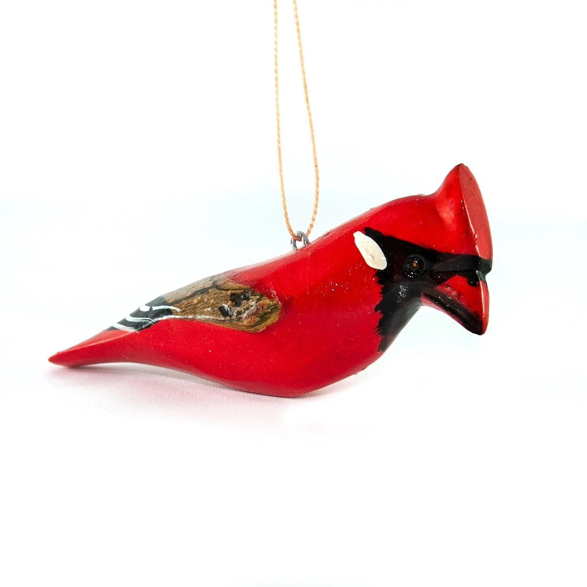 Wooden Bird Ornament: Cardinal