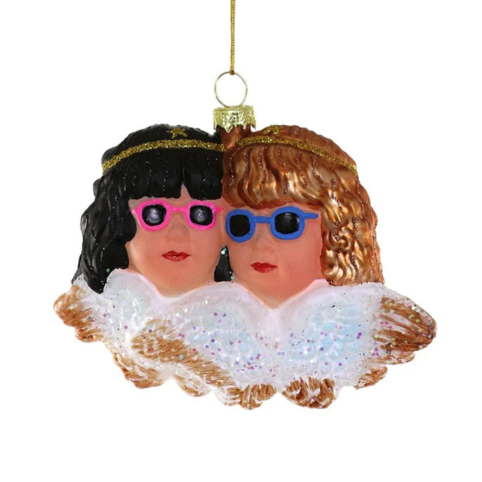 Cool Angels Glass Ornament