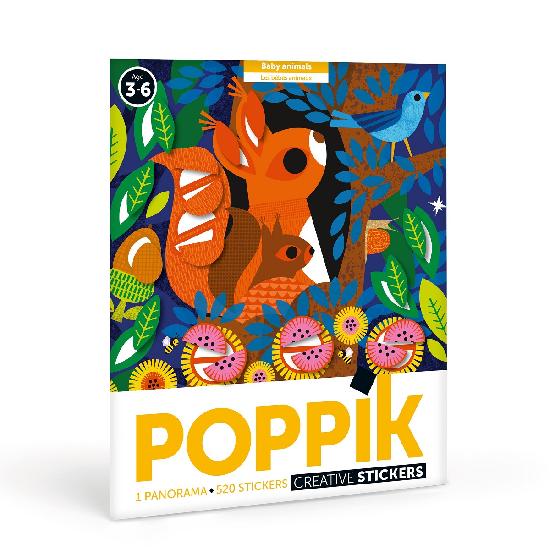 Poppik Stickers Panoramas: Baby Animals
