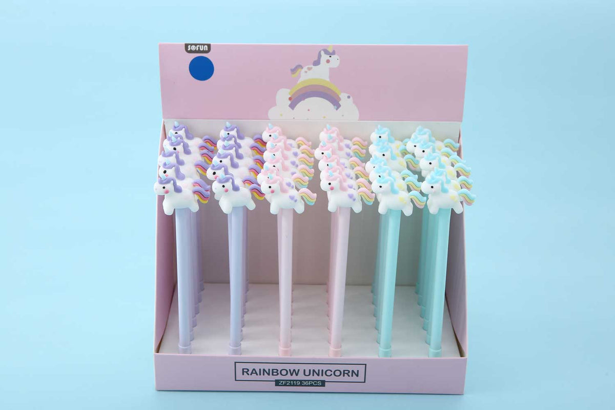 Unicorn Rainbow Tail Gel Pen (Box of 36)