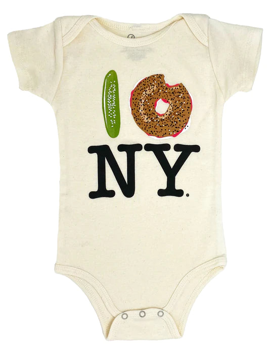 Pickle Bagel I Love New York Onesie