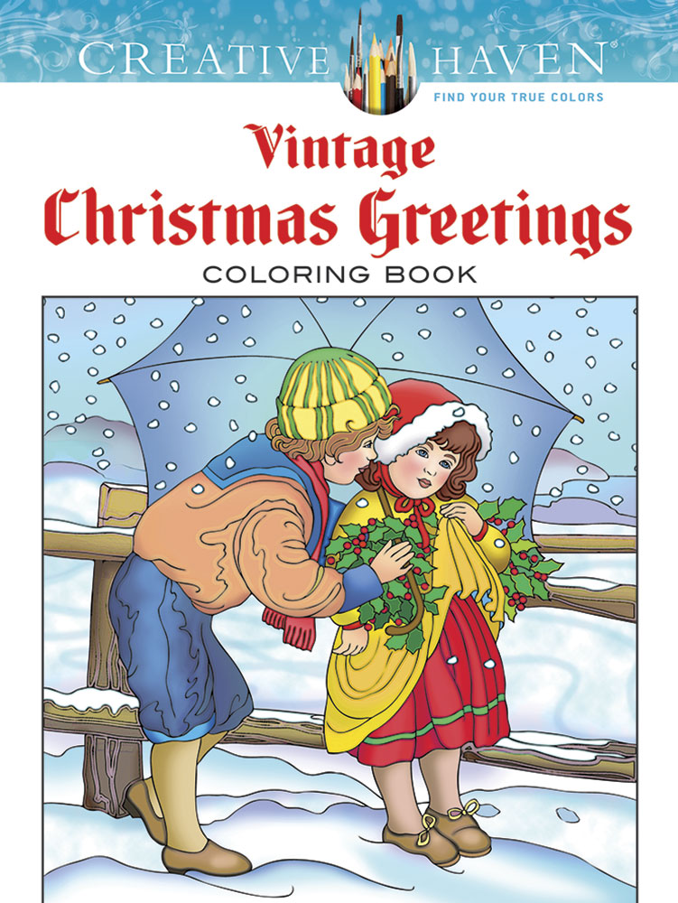 Vintage Christmas Greetings Coloring Book