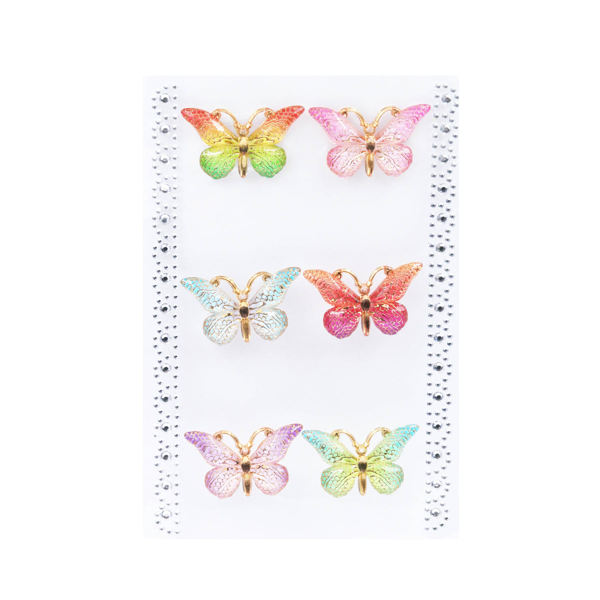 Stone Stickers - Butterfly, 6-ct
