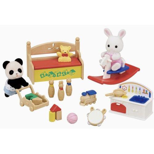 Baby&#39;s Toy Box Snow Rabbit and Panda Babies
